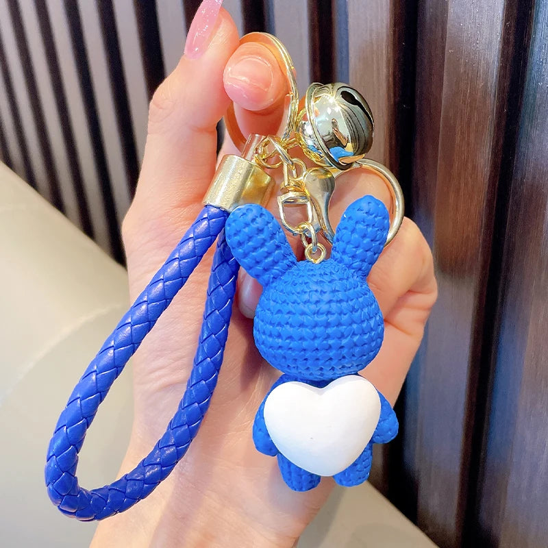 Resin Love Rabbit Keychain Pendant Cute Luggage Accessories Women's Keychain Ring Accessories Couple Gifts Gifts for Girlfriends Blue - ihavepaws.com