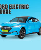 1:24 Ford Mustang Electric Horse Mach-E Alloy New Energy Car Model Diecast Metal Sports Car Model Sound and Light Kids Toys Gift Blue - IHavePaws