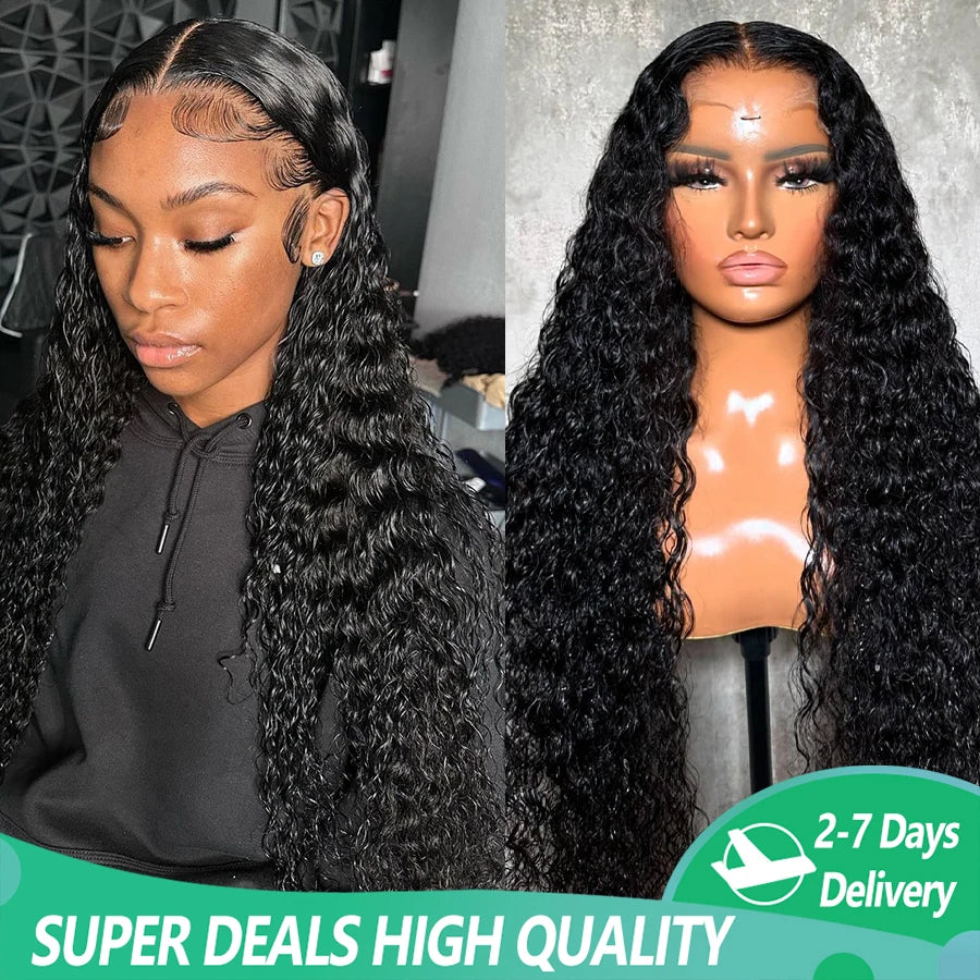 13x4 Lace Front Human Hair Wigs Brazilian Deep Wave Frontal Wig 13x6 Water Wave Lace Frontal Wig Curly Human Hair Wigs