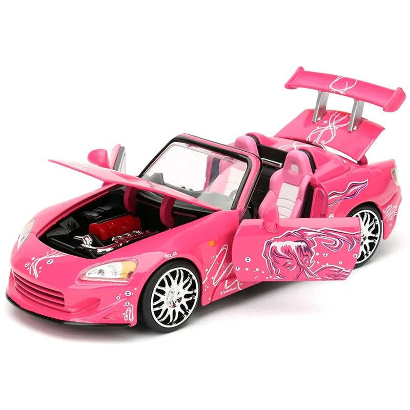 1:24 Honda S2000 Alloy Sports Car Diecasts & Toy Metal Muscle Car Racing Car Model High Simulation Collection Childrens Toy Gift Pink - IHavePaws