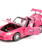 1:24 Honda S2000 Alloy Sports Car Diecasts & Toy Metal Muscle Car Racing Car Model High Simulation Collection Childrens Toy Gift Pink - IHavePaws