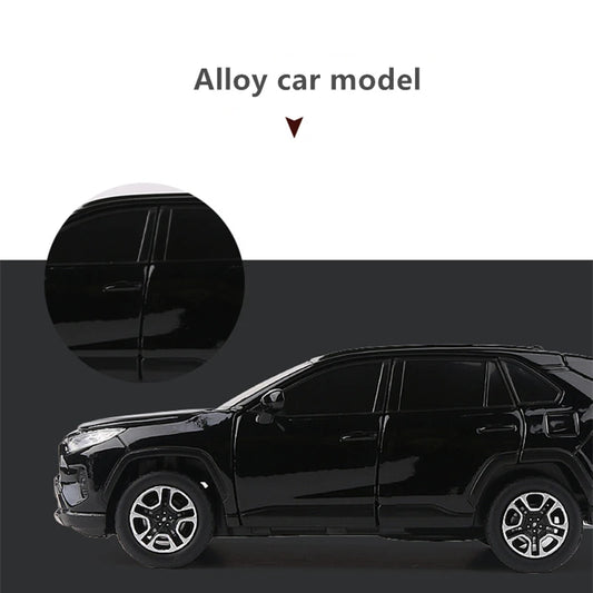 1:22 RAV4 SUV Alloy Car Model Diecast Metal Off-road Vehicles Car Model High Simulation Collection Sound and Light Kids Toy Gift - IHavePaws