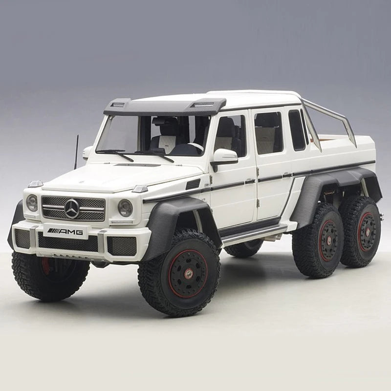 AUTOart 1:18 Benz G63 AMG 6X6 SUV Off-road vehicle Car Scale model Matte White (76303) - IHavePaws