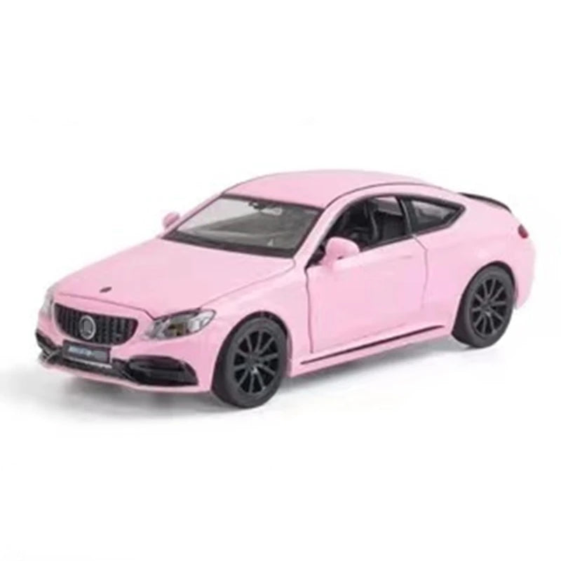 1:32 C63S Coupe Alloy Sports Car Model Diecast Metal Toy Vehicles Car Model Collection High Simulation Sound and Light Kids Gift 1 32 Pink - IHavePaws