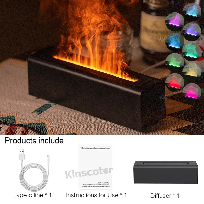 2024 RGB Flame Aroma Diffuser Humidifier STYLE B Black - IHavePaws