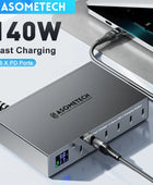 140W 6 Ports PD Fast Charger 30W Multi USB-C Fast Charging Station with LED Display for IPhone 14 13 Pro Max Samsung Xiaomi Ipad - IHavePaws