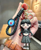 American Drama Character Wednesday Adams Keychain Charm Cute Girl's Car Key chain Pendant Schoolbag ornament Gift For Classmate 01 - ihavepaws.com
