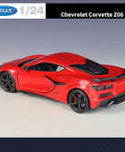 WELLY 1:24 2023 Chevrolet Corvette Z06 Alloy Sports Car Model Diecast Metal Racing Car Model Simulation Collection Kids Toy Gift - IHavePaws