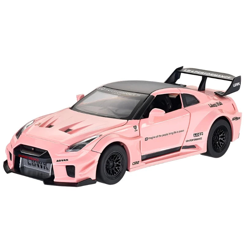 1:32 Skyline Ares Nissan GTR CSR2 Alloy Sports Car Model Diecast Metal Toy Racing Car Model Simulation Pink - IHavePaws