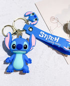 Cartoon Lilo & Stitch Silicone Pendant Keychain for Women Men Fans Lovely Pink Blue Purple Stitch Angel Keyring Gifts SDZ 2 - ihavepaws.com