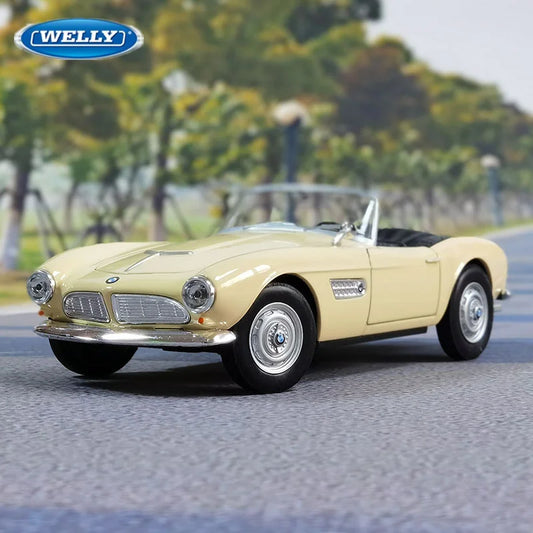 WELLY 1:24 BMW 507 Alloy Car Model Diecast Metal Classic Sports Car Vehicles Model High Simulation Collection Childrens Toy Gift - IHavePaws