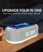 Wireless Charger Alarm Clock Time LED Light Thermometer Earphone Phone Charger 15W Fast Charging Dock Station for iPhone Samsung - IHavePaws