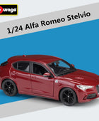 Bburago 1:24 Alfa Romeo Stelvio SUV Alloy Car Model Diecast Metal Toy Vehicle Car Model High Simulation Collection Children Gift Red - IHavePaws