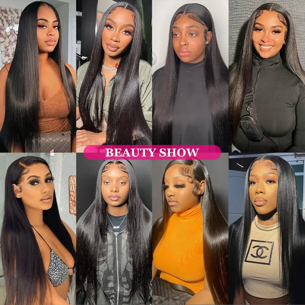 30 32 34 36Inch Straight Lace Front Wig Human Hair 13X4 13X6 Human Hair Glueless Lace Frontal Wigs For Women On Sale 180 Density