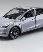 1:24 Tesla Model Y Model 3 Tesla Model S Alloy Die Cast Toy Car Model Sound and Light Model Y Silver - IHavePaws