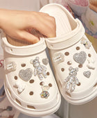 1Set Glitter Love Bear Novelty Cute Shoe Charms for Crocs PVC Shoe Decorations Clogs Sneakers Slippers Accessories Kid Girl Gift - IHavePaws