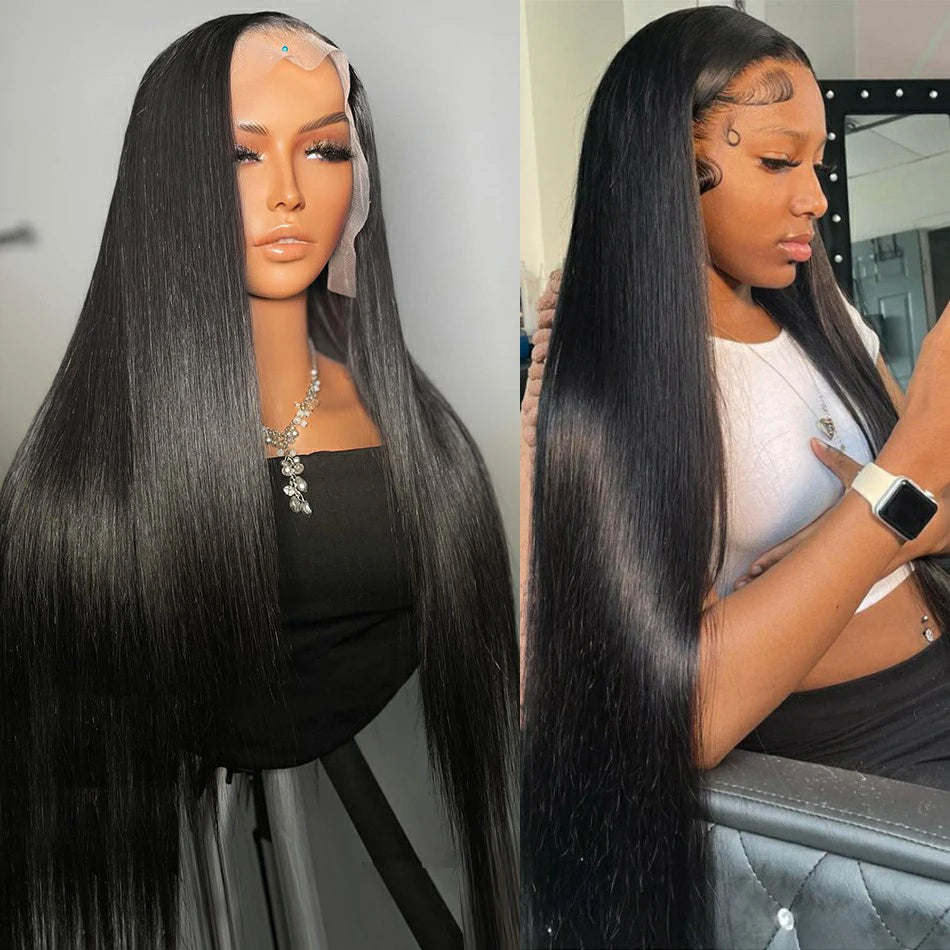 HD Lace Frontal Wig 28 30 inch Straight Human Hair Wigs 13x4 Transparent Lace Front Wigs 4x4 Human Hair Lace Closure Wigs