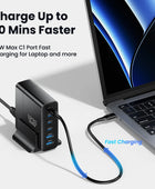 123W GaN USB Charger 5 in1 Multi Port Charging Station USB Type C Fast   Charger Desktop For iPhone 14 Xiaomi Smartphone Laptop