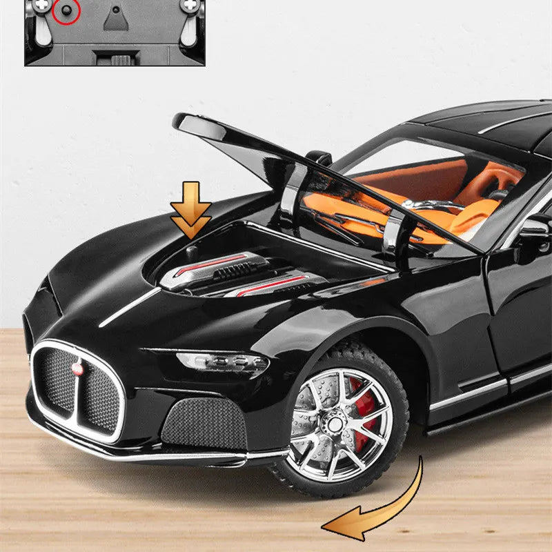1:24 Bugatti Atlantic Alloy Sports Car Model Diecasts Metal Toy Vehicles Car Model Simulation Sound Light Collection Kids Gifts - IHavePaws