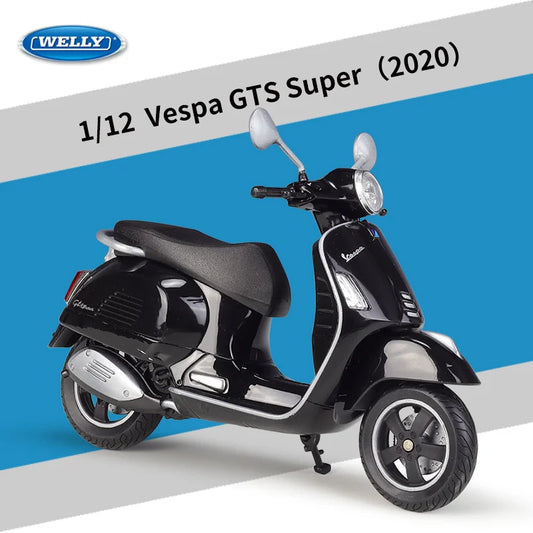 WELLY 1:12 Vespa GTS Super 2020 Alloy Classic Leisure Motorcycle Scale Model Simulation - IHavePaws