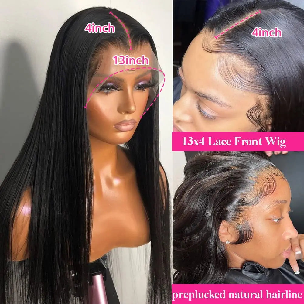 Straight 13x4 13x6 Glueless Lace Front Human Hair Wigs Brazilian Bone Straight Lace Frontal Wigs With Baby Hair PrePlucked Wig