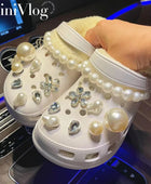 Shoe Charms for Crocs DIY Diamond Pearl Chain Detachable Decoration Buckle for Croc Shoe Charm Accessories Kids Party Girls Gift - IHavePaws