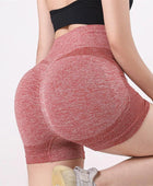 New Seamless Tie Dye Push Up Yoga Shorts For Women High Waist Summer Fitness Workout Running Cycling Sports Gym Shorts Mujer Solid Red / S - ihavepaws.com