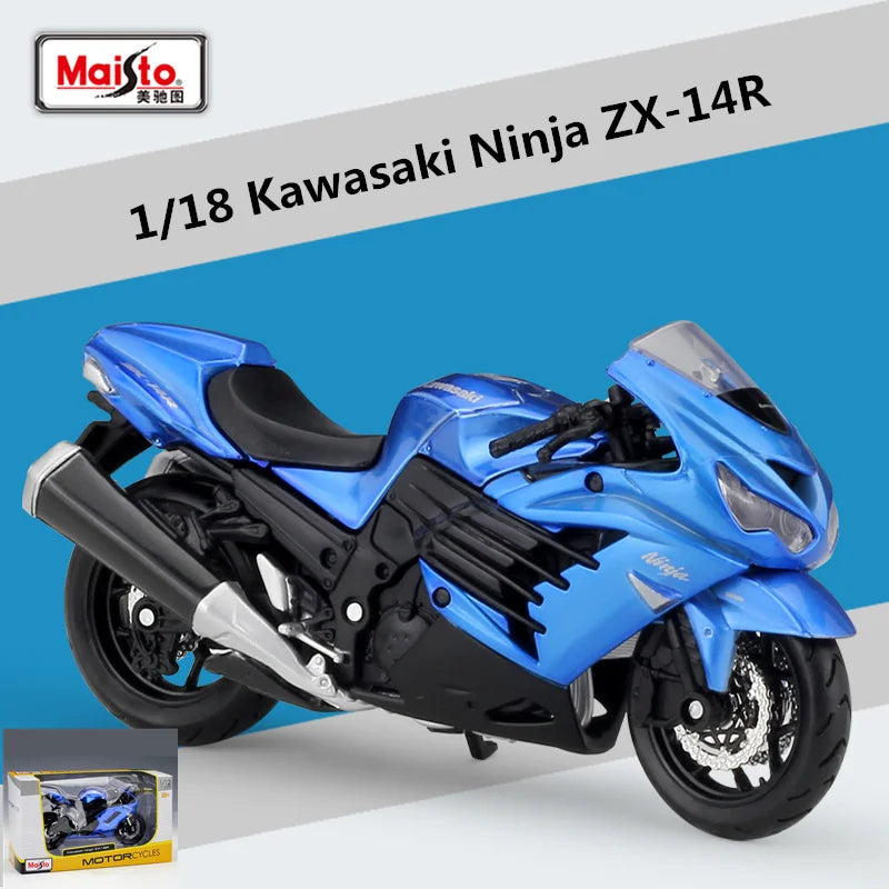 Maisto 1:18 Kawasaki Ninja ZX-14R Alloy Sports Motorcycle Model Simulation Metal Street Racing Motorcycle Model Childrens Gifts - IHavePaws