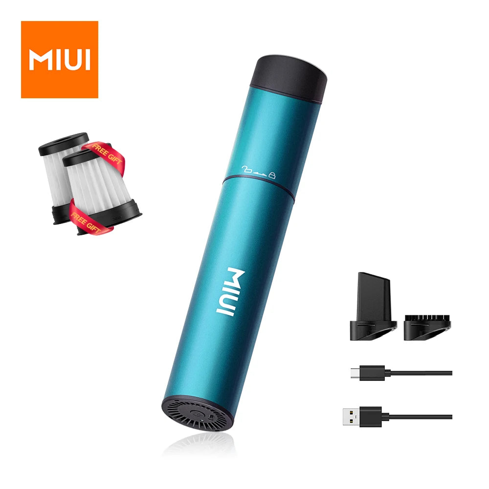 MIUI Cordless Laptop Vacuum Cleaner Portable USB Rechargeable Car Vacuum 2-Suction Power Mini & Cool Model-X（Aluminum Alloy） Peacock Blue - IHavePaws