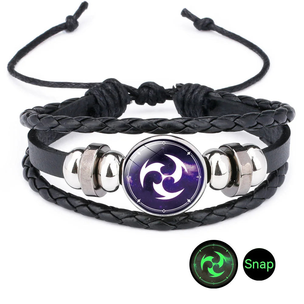 New Luminous Genshin Impact Game Cosplay Prop Eye of God Water Wind Thunder Fire Rock Ice Element Bracelet Jewelry Accessories red - ihavepaws.com