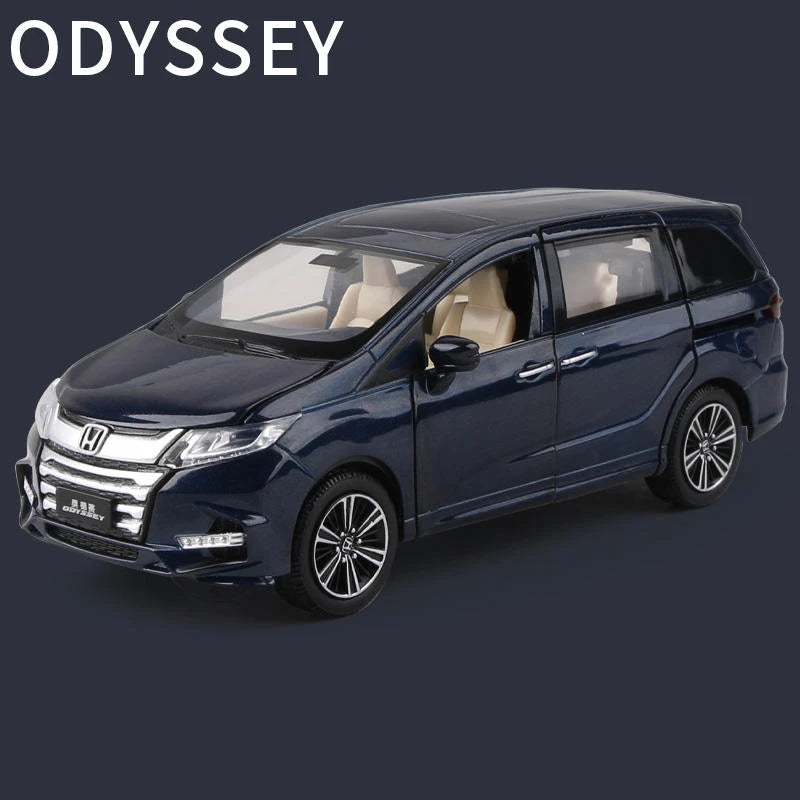 1:32 HONDA Odyssey MPV Alloy Car Model Diecasts & Toy Metal Vehicles Car Model Simulation Collection Sound and Light Kids Gifts Blue - IHavePaws