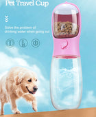 Portable Dog Water Bottle Feeder and Waterer Pink / 550ml - IHavePaws