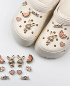Shoe Charms for Crocs DIY Diamond Pearl Chain Detachable Decoration Buckle for Croc Shoe Charm Accessories Kids Party Girls Gift D-10Pcs - IHavePaws