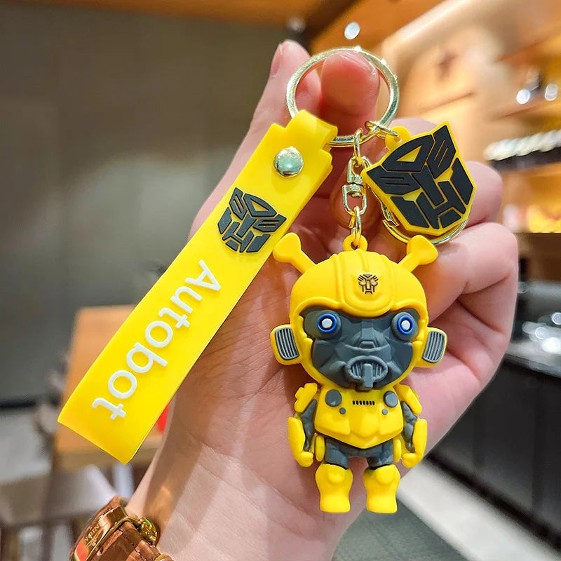 Cartoon Anime Transformers Keychain Robot Bumblebee Optimus Prime Autobots Key Chain Charm Luggage Accessories Toy Gift for Son 02 - ihavepaws.com