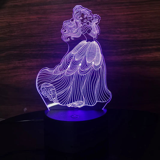 Frozen Princess Night Light for Kids 3D Night Lamp - IHavePaws