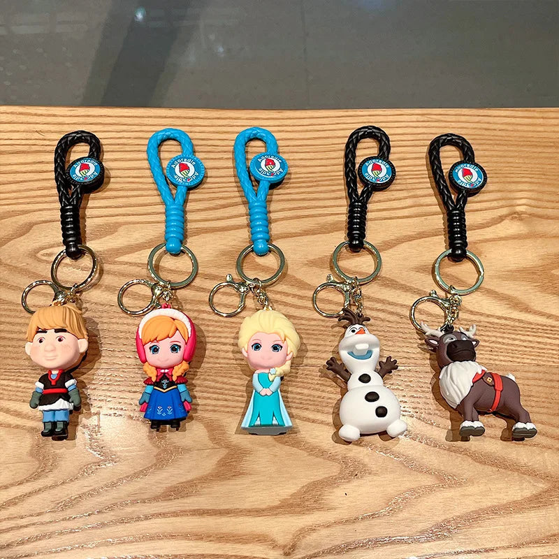 Cartoon Anime Disney Frozen Character Keychain Queen Elsa 3D Doll Key Ring Pendant Women's Bag Accessories Gift for Daughter - ihavepaws.com