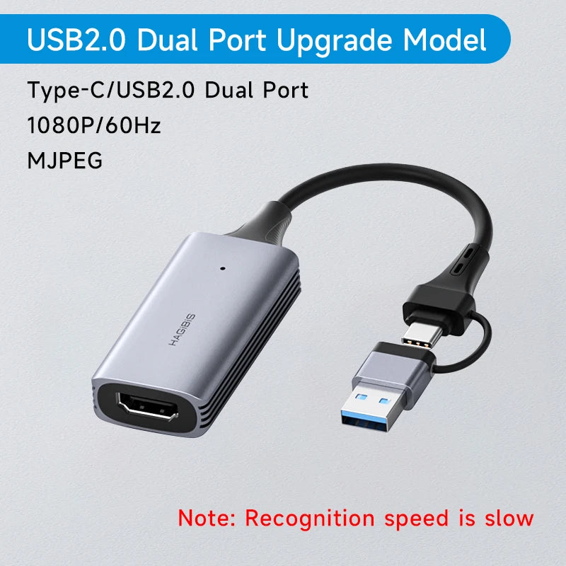 Hagibis USB 3.0 Video Capture Card HDMI-compatible to USB/Type-c Game Grabber Record ms2130 for Switch Xbox PS4/5 Live Broadcast AM8352-USB2.0 - IHavePaws