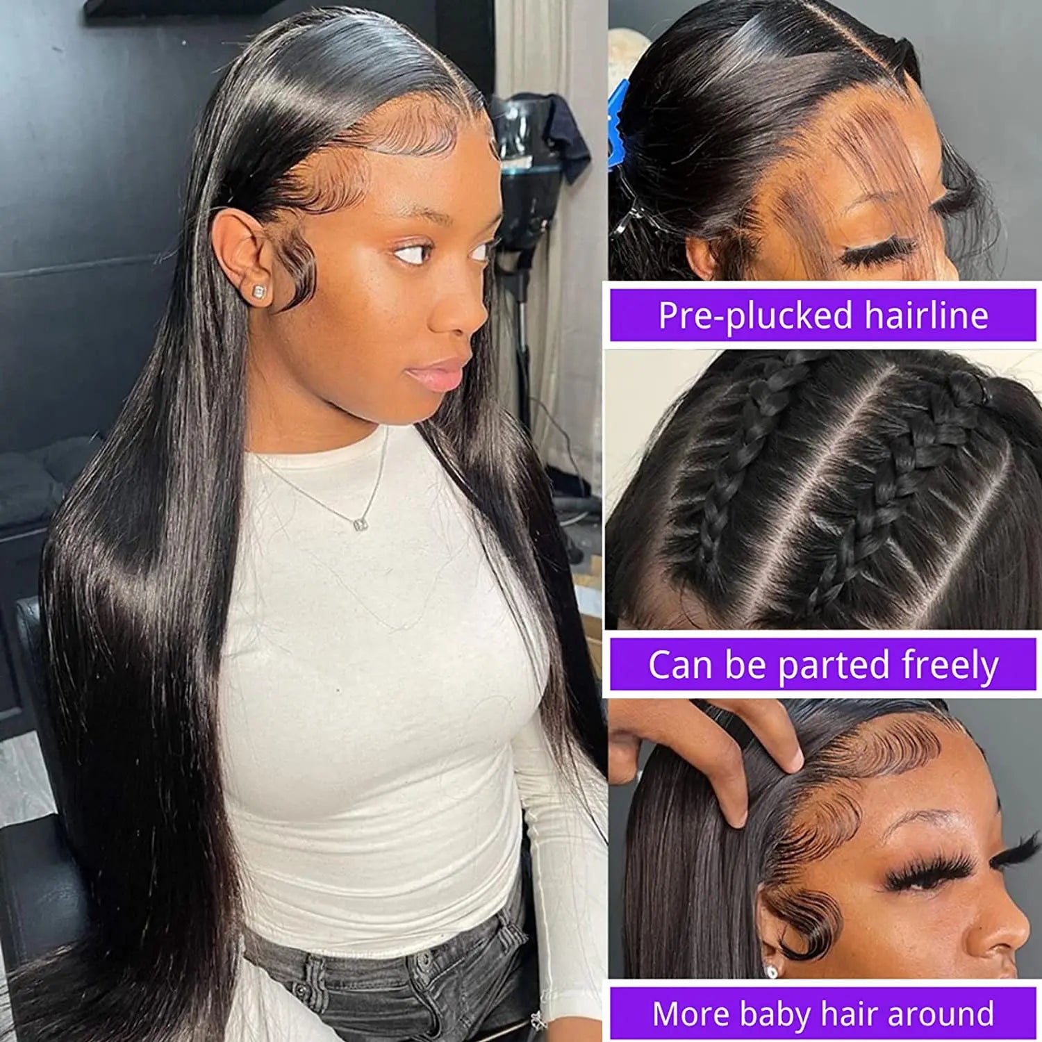 Straight Human Hair Lace Frontal Wig 13x4 13x6 Glueless Lace Frontal Wigs For Women 6x4 5x5 Redy To Go Glueless Wig Human Hair