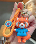 Cute Raccoon Keychain Charm Creative Animal Doll Pendant Luggage Accessories Children's Party Toy Gifts Unisex Car Key Ring Orange - ihavepaws.com