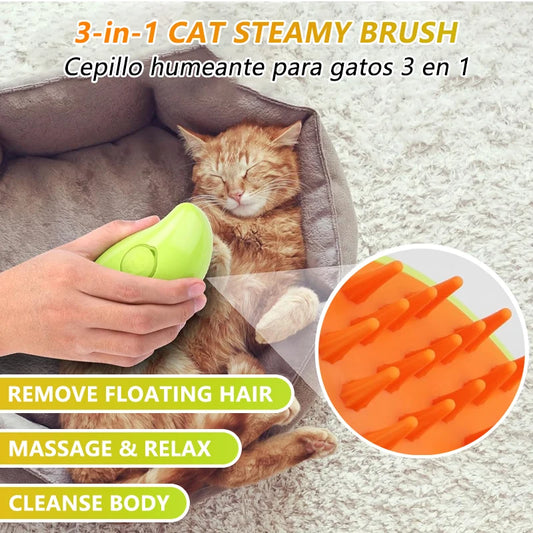 Cat Steamy Brush USB Rechargeable - IHavePaws