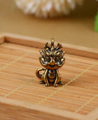 1Pc Vintage Statue Figurine Wealth Brass Decor Prosperity Chinese Style Ornament Dragon Luck Animal Mini Home Accessories Gift - IHavePaws