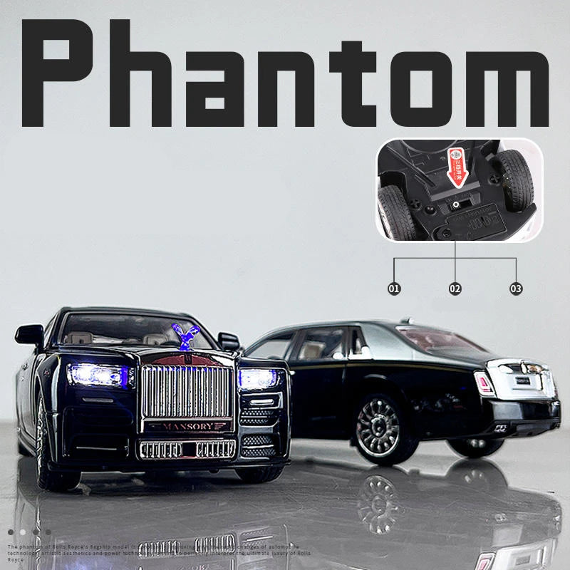 1:22 Phantom Mansory Alloy Luxy Car Model Diecast & Toy Vehicles Metal Car Model Simulation Sound Light Collection Children Gift