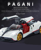 1/24 Pagani Huayra Dinastia Alloy Sports Car Model Diecasts Metal Toy Racing Car Model Simulation Sound and Light Childrens Gift White - IHavePaws