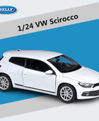 WELLY 1:24 Volkswagen Scirocco Alloy Car Model Diecasts Metal Toy Mini Vehicles Car Model High Simulation Collection Kids Gifts White - IHavePaws