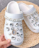 Luxury Designer Shoe Charm for Crocs DIY Transparent Rhinestone Pearl Chain Shoe Decoration Buckle for Croc Charms Accessories - IHavePaws