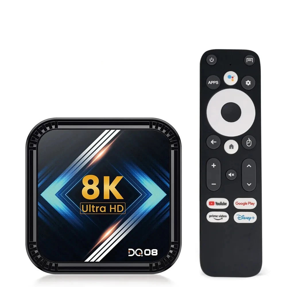 Vontar DQ08 RK3528 Smart TV Box Android 13 Quad Core Cortex A53 Support 8K Video 4K HDR10 American Standard / 4GB 64GB Voice RC - IHavePaws