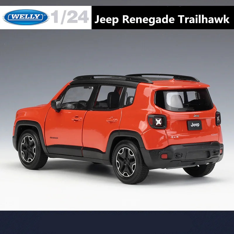 WELLY 1:24 Jeep Renegade Trailhawk SUV Alloy Car Model Diecasts Metal Off-road Vehicles Car Model Simulation Childrens Toy Gifts