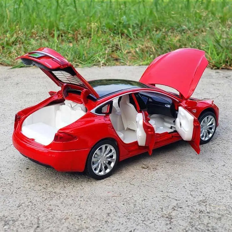 1:32 Tesla Model S 3 Alloy Car Model Simulation Diecasts Metal Toy Car Vehicles Model Collection Sound and Light Childrens Gifts - IHavePaws
