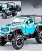 1:30 Jeep Wrangler Rubicon Alloy Car Model Diecast & Toy Metal Refit Off-road Vehicles Car Model High Simulation Childrens Gift B Blue - IHavePaws