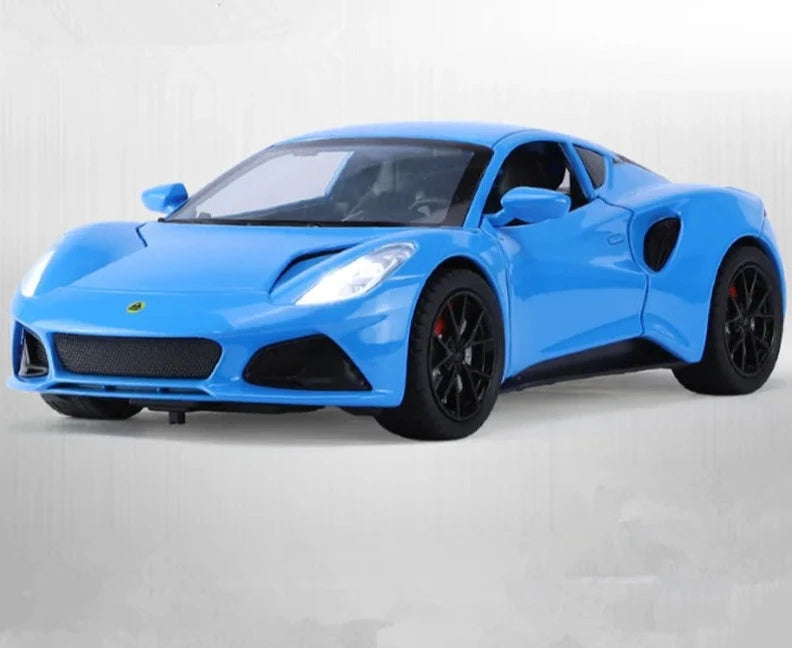 1:24 Lotus Emira Alloy Sports Car Model Diecasts Metal Racing Car Vehicles Model Simulation Sound Light Collection Kids Toy Gift Blue - IHavePaws